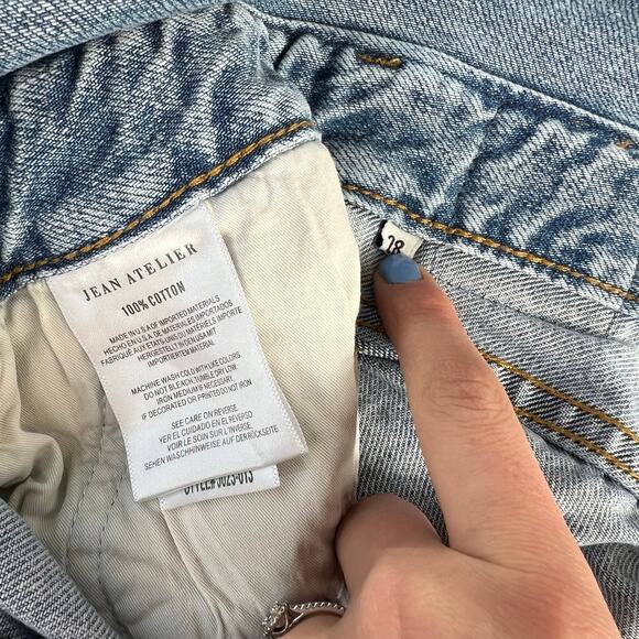 Jean Atelier Flip Fold-Over High Waisted Denim Shorts Authentic - Picture 8 of 8